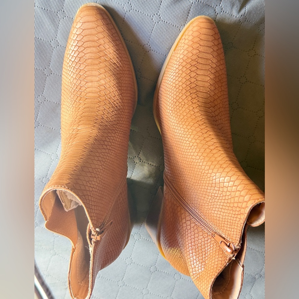 The Limited Camel Leather Ankle Boots
